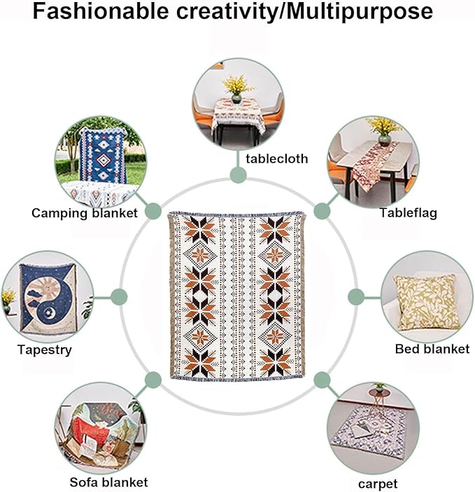 Authentic Large Mexican Blanket, Handwoven Yoga Blanket, Beach Blanket, Damp Proof Camping mat Tapestry, Suitable Hotels, and Restaurants, Brown