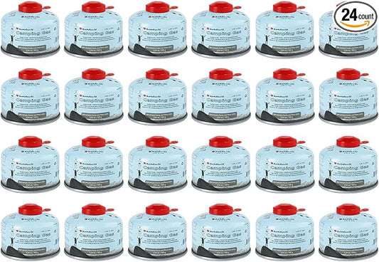 Isobutane Fuel Canister 100 Gram Camping Stove Fuel Butane Propane Blend Camping Fuel Gas Canister Backpacking Fuel Light-weight Compact Camping Fuel Mini Propane Tanks Camp Stove Fuel 3.53oz