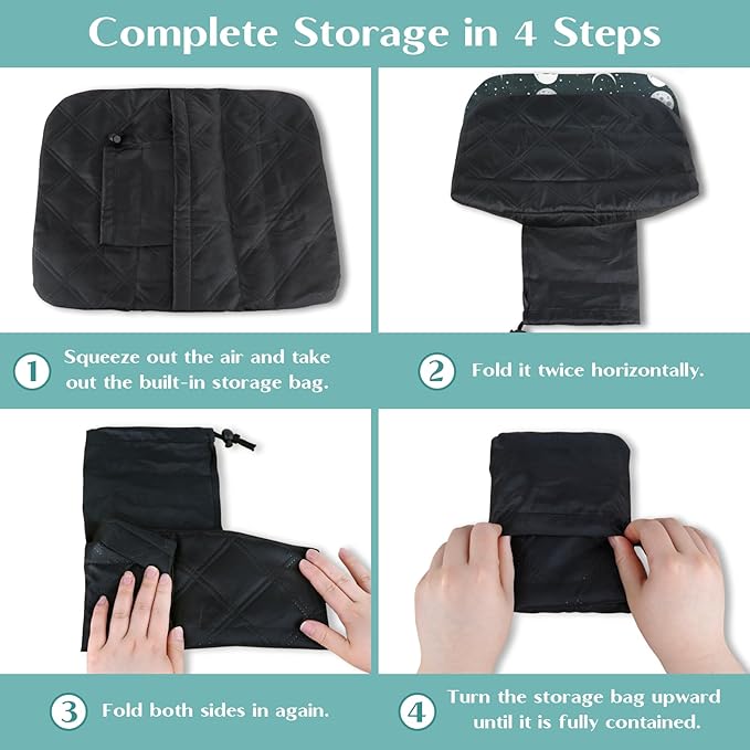 Inflatable Camping Pillow, Patterned Travel Backpacking Pillow, Lightweight & Portable Hiking Beach Pillow, Travel Camping Essential Accessories for Adult & Kids