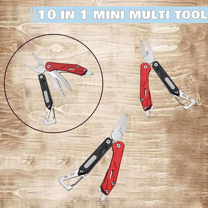 Ascent Handyman DIY Gift Tool 10 in 1 Pocket Size Multitool Gift Boxed, Handy Key Ring Holder Bottle Opener Saw For Camping Fishing Hiking Hunting - Gift Idea for Father, Men, Boyfriend, Women