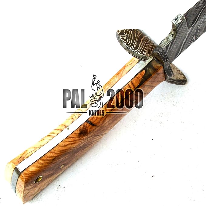 Snmm-9788 - Custom Handmade Damascus Steel Knife - Solid Wood Handle