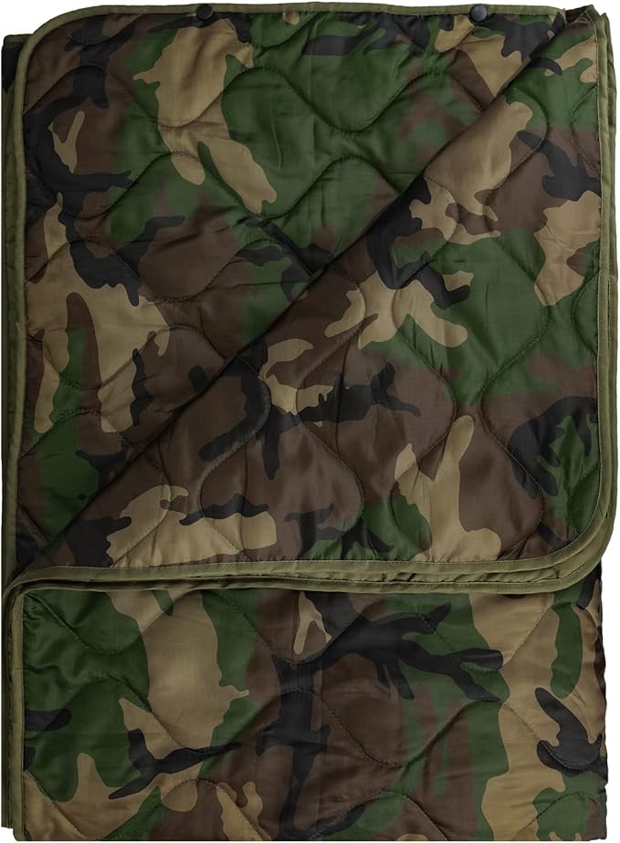 Military Poncho Liner 55”x 79” Camping Blanket Woobie Compact Waterproof for Travel Stadium Outdoor Camping