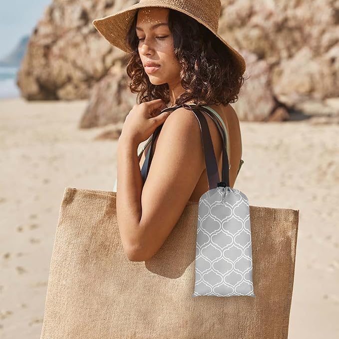 Waterproof Sandproof Beach Blanket, 78"×86" Large Beach Mat for 1-4 Adults, Foldable Lightweight Polyester Outdoor Picnic Blanket with 4 Stakes & 4 Corner Pockets for Travel, Camping, Hiking