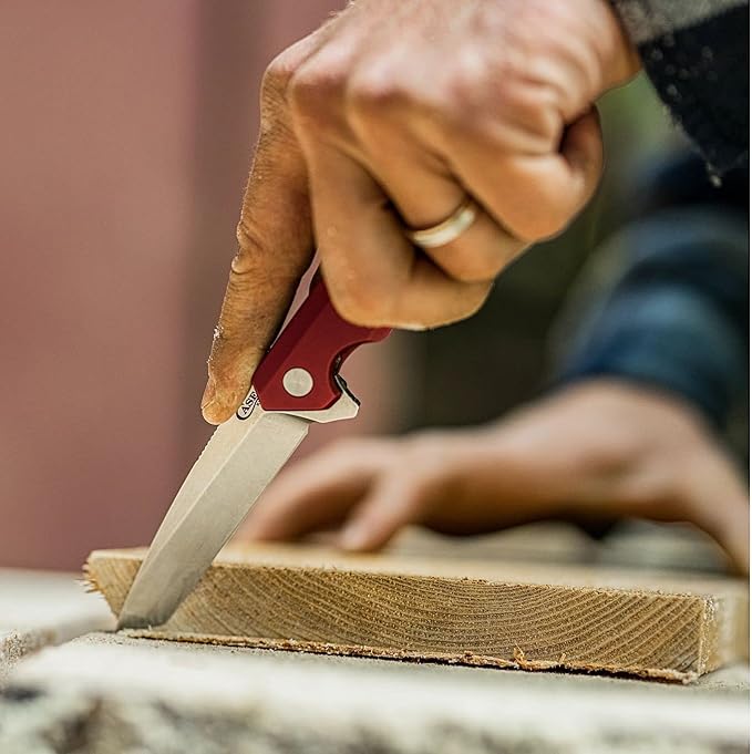 Case XX WR Pocket Knife Kinzua EDC, S35VN Tanto Blade, Red Anodized Aluminum Handle W/Clip #64664 (KINZUA) 4 3/4" Inches Closed