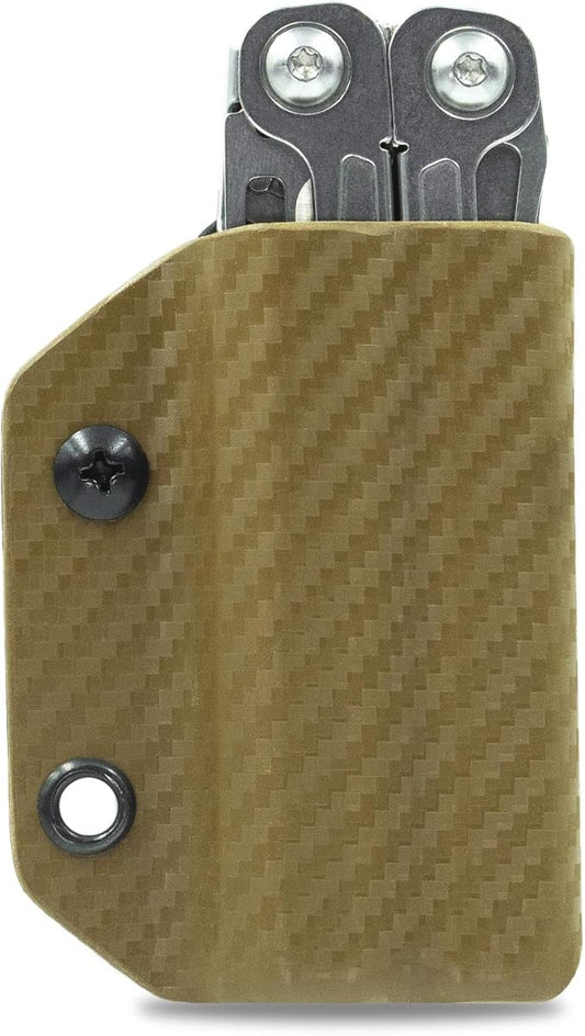 Clip & Carry Kydex Multitool Sheath for Leatherman Wingman/Sidekick/REBAR/REV - Made in USA (Multi-Tool not Included) EDC Multi Tool Sheath Holder Holster Cover