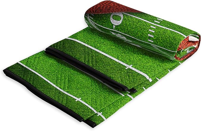 Outdoor Picnic Blanket Portable Ultrasonic Waterproof Picnic Mat Football Printed Camping Beach Mat for Sand and Wet Grass Hiking (Football L)