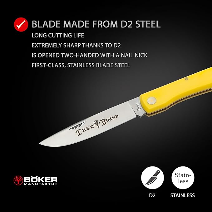 Boker Manufaktur Traditional Series 2.0 Rangebuster - classic pocket knife with synthetic handle - folding knife with D2 blade - backlock knife in knife case