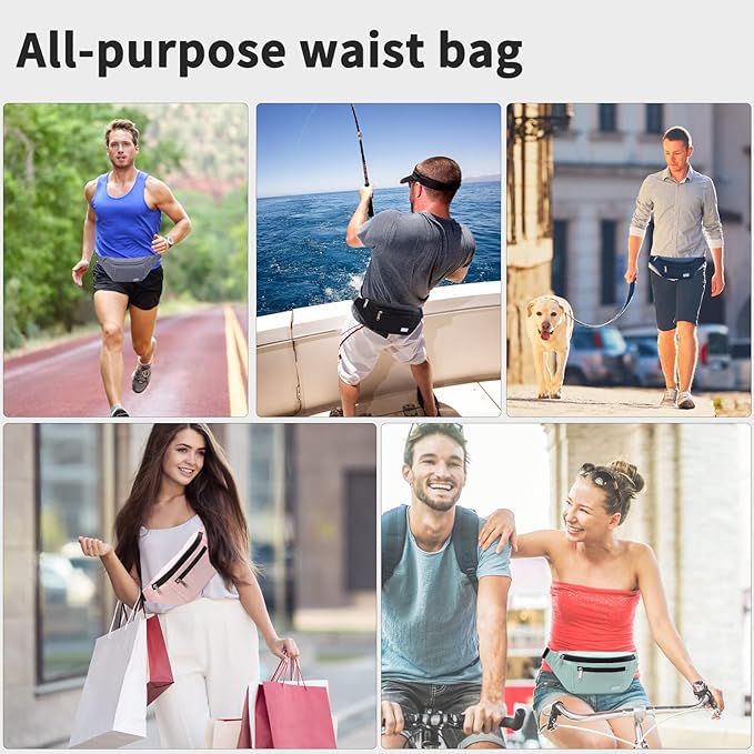 TINYAT Travel Fanny Bag Waist Pack Sling Pocket Super Lightweight For Workout Vacation Hiking, Tool Kit T206, Grey