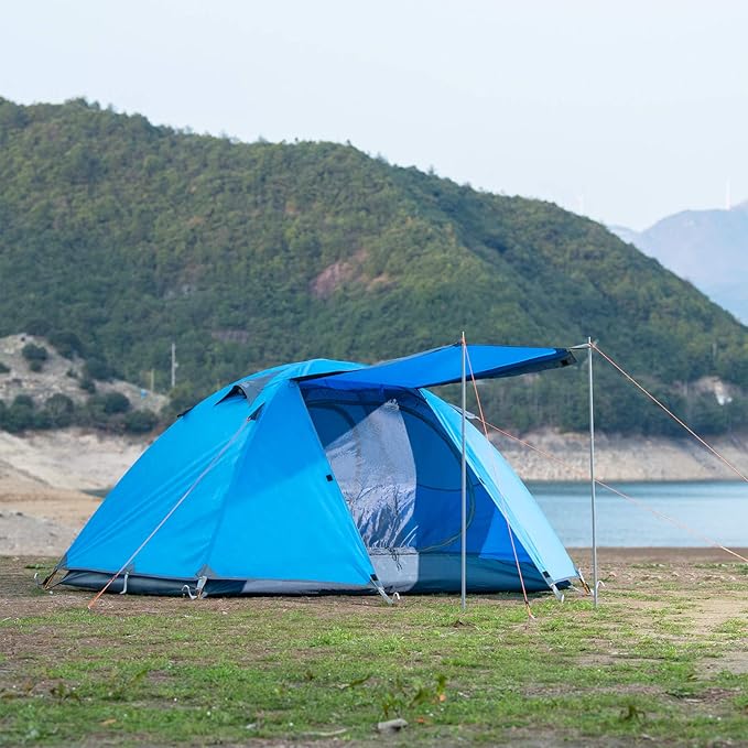 BISINNA 2 Person Camping Tent Outdoor Lightweight Waterproof Easy Setup Two Doors 3 Season Double Layer Large Space Backpacking Tent for Camping Backpacking Hiking Travelling Hunting