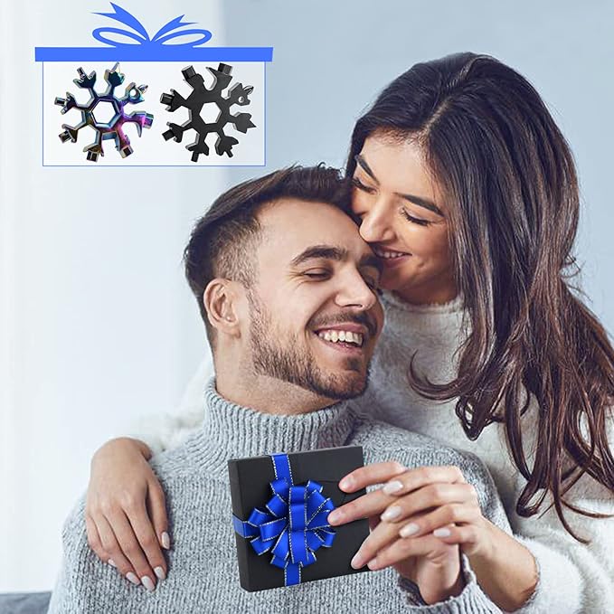 Birthday Day Gifts for Men Dad,Multitool 18-in-1 Screwdriver Wrench Cutter Snowflake Tool,Including Gifts Box