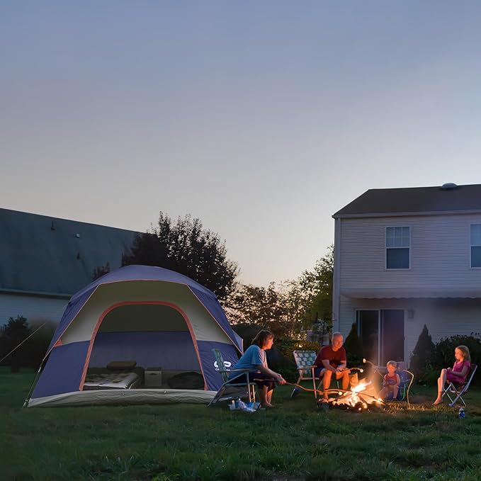 CAMPROS CP Tents for Camping 6 Person Waterproof Windproof Double Layer Family Camping Tent, Easy Setup Dome Tent with Large Mesh Windows & Wider Door for Outdoor Camping & Hiking