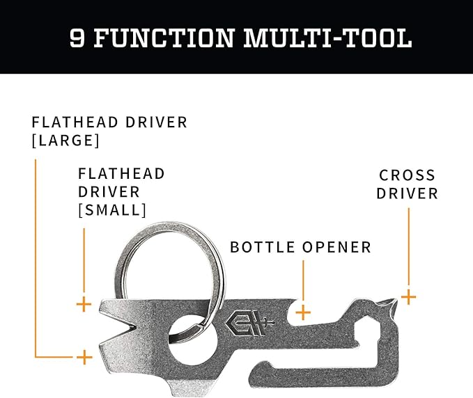 Gerber Gear Mullet Keychain - Multi-Tool Keychain with Pry Bar, Bottle Opener, and Wire Stripper - EDC Gear and Equipment - Stonewash