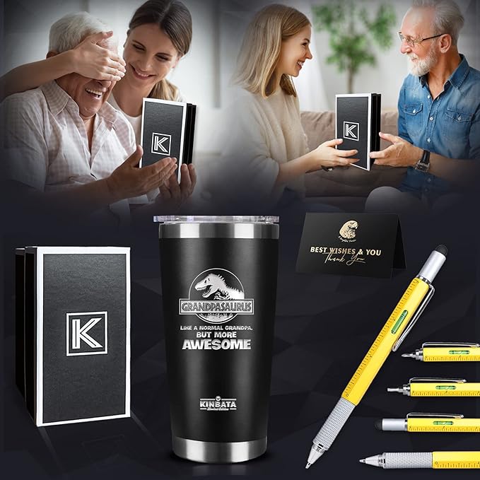 Birthday Gifts for Grandpa-Best Fathers Day Unique Gifts for Grandpa Basket from Grandchildren Unique Christmas Gift Sets Ideas for Papa,Men,Him Presents Multitools Pen
