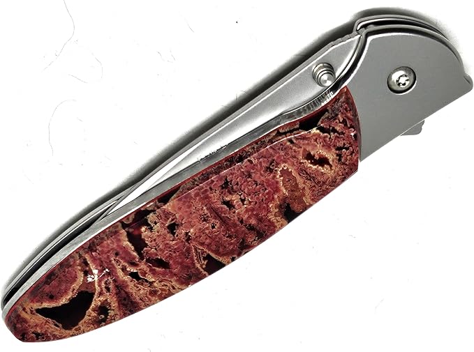 Hot Springs Red folding knife on a Ken Onion Designed 1660 plain blade.