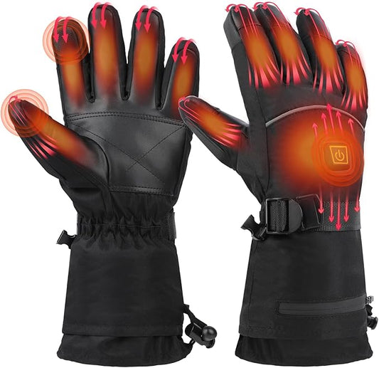 Heated Gloves for Men, New pgradepgraded Rechargeable 6000mAh Heated Gloves, Touchscreen Waterproof Heating Gloves for Winter Outdoor Work Skiing Hiking Camping