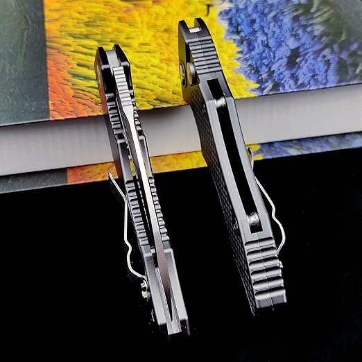 EDC Folding Pocket Knife,D2 Blade Steel, Carbon Fiber Handle, Sharp Raptor Claw Knife for Camping and Hunting.