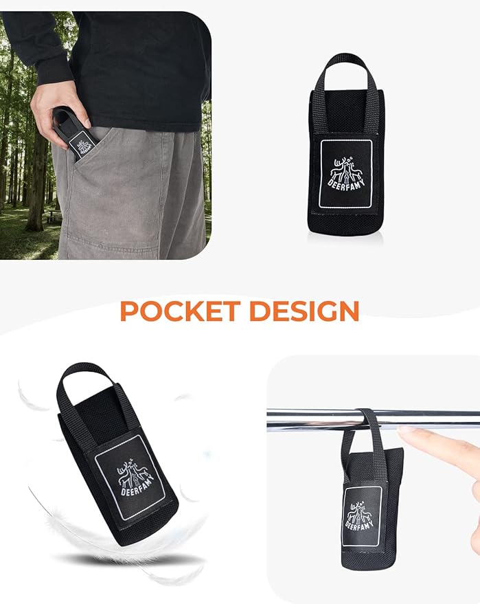 DEERFAMY Outdoor Pocket Blanket(43x28), Waterproof Windproof Picnic Blanket Folding Packable Blanket with Triangular Sand Pocket, Eco-Friendly Blanket for Hiking, Camping, Beach and Concert, Black