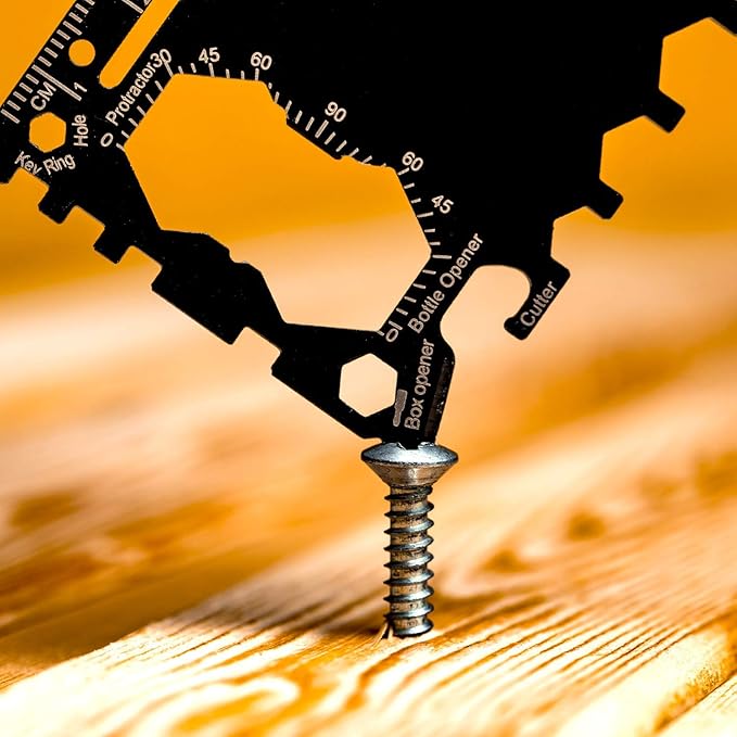 Multi tool 47 in 1 Credit Card Size Outdoor Camping Survival Accessories - Multipurpose Gear Gadget Tools for Man Portable -Stocking Stuffers Gifts for Men Christmas-Every Day Carry (With Money Clip)