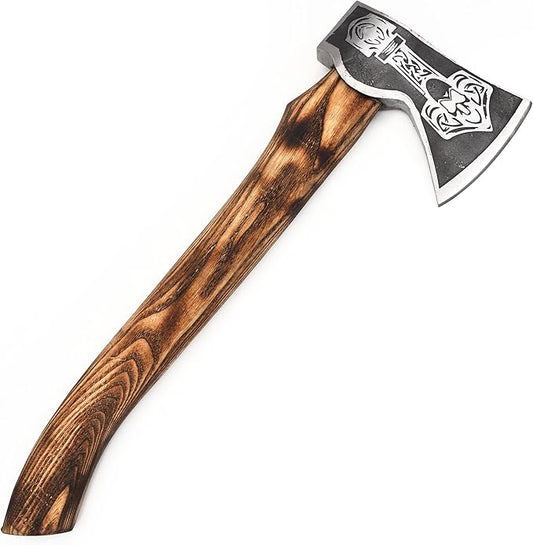 AX-5007 Custom Handmade Hatchet Viking Bearded Head Camping Tomahawk Tool Battle Axe with Sheath