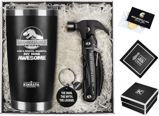 Birthday Gifts for Grandpa-Fathers Day Best Gifts for Grandpa Christmas gift Basket from grandchildren Unique Gift SetIdeas for Papa Men Him Great Presents Stocking Stuffers, All in One Hammer Multitool