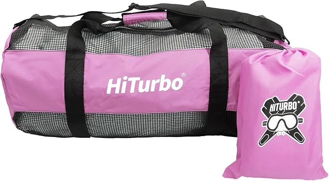 Hiturbo Mesh Dive Duffel Bag: Scuba Gear Bags for Diving, Snorkeling, Freediving and Swimming - 60L Travel Beach Pool Water Sports Equipment Bag with Shoulder Strap