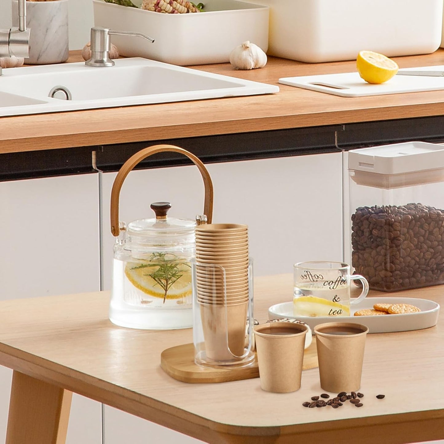 1200 Pack 3 oz Kraft Paper Cups, Disposable Bathroom Cups, Mini Mouthwash Cups, Hot/Cold Beverage Drinking Cup for Gargle Espresso Juice Medicine (Brown)