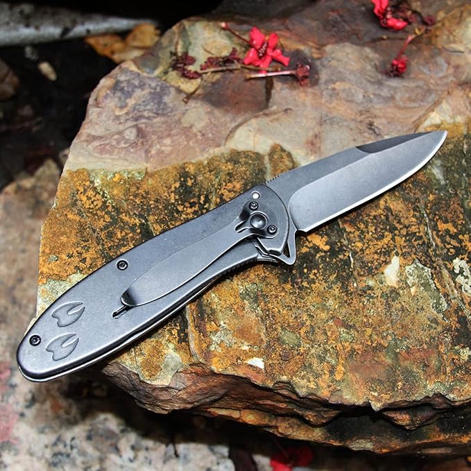 Stonewash Deer Pocket Knife, Personalized, Outdoor, Camping, Survival