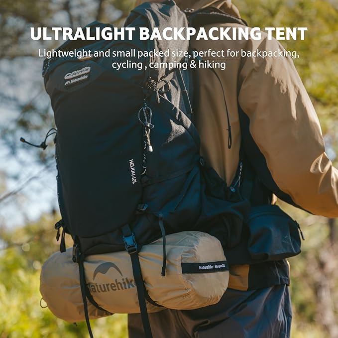Naturehike Mongar UL 1/2Person Backpacking Tent,15D Nylon Waterproof Ultralight 1-2 Person Tent with Footprint