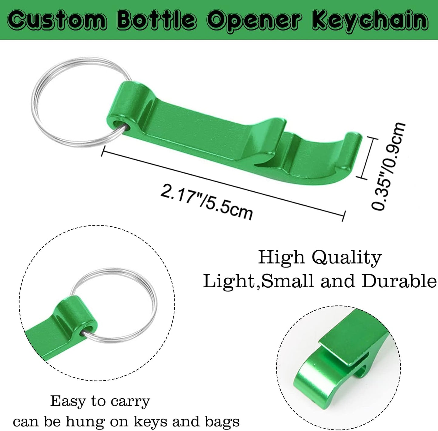 100PCS Personalized Bottle Opener Keychain Bulk Custom Beer Bottle Opener with Logo Text Engraved Wedding Bottle Opener Favors Customized Gifts for Guests Baby Shower Birthday Party-Assorted