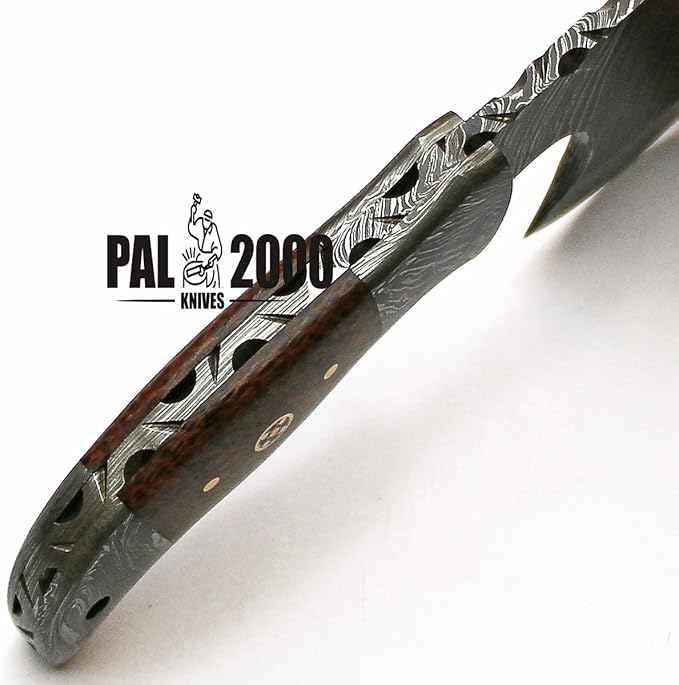 PAL 2000 KNIVES Custom Handmade Viking Hatchet Axe Damascus Steel Bearded Axe - Camping Axe - Battle Axes - Tomahawk Axe Battle Axe with Sheath - 9163