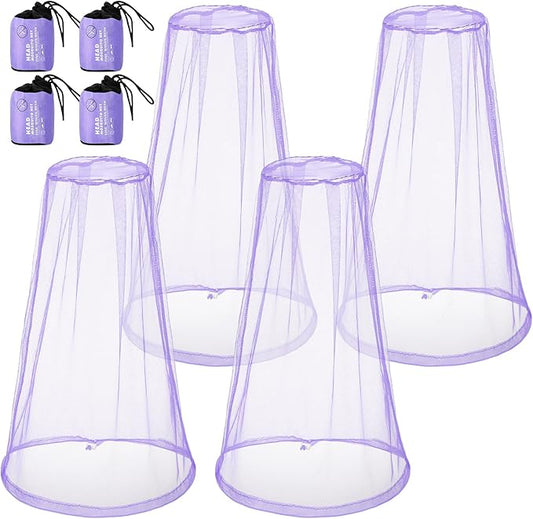 HESTYA 4 Pack Mosquito Net Face Mesh Net Protecting Net for Outdoor Hiking Camping Climbing Mosquito Fly Insects Preventing