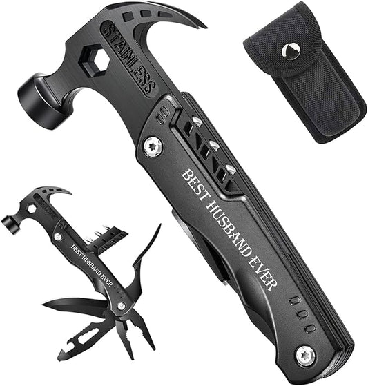 VEITORLD Gifts for Husband Him from Wife, Unique Anniversary Birthday Gift Ideas for Men Him Boyfriend, All in One Survival Tools Hammer Multitool, Cool Gadgets Camping Hunting Hiking Present