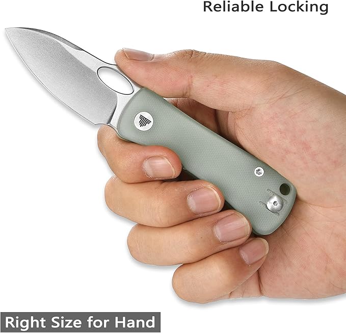 Pocket Knife for EDC,2.04in 14C28N Steel Blade,Jade G10 Reversible Deep Carry Clip Handle,Folding Thumb Hole Knives for Men and Women，Andromeda -03