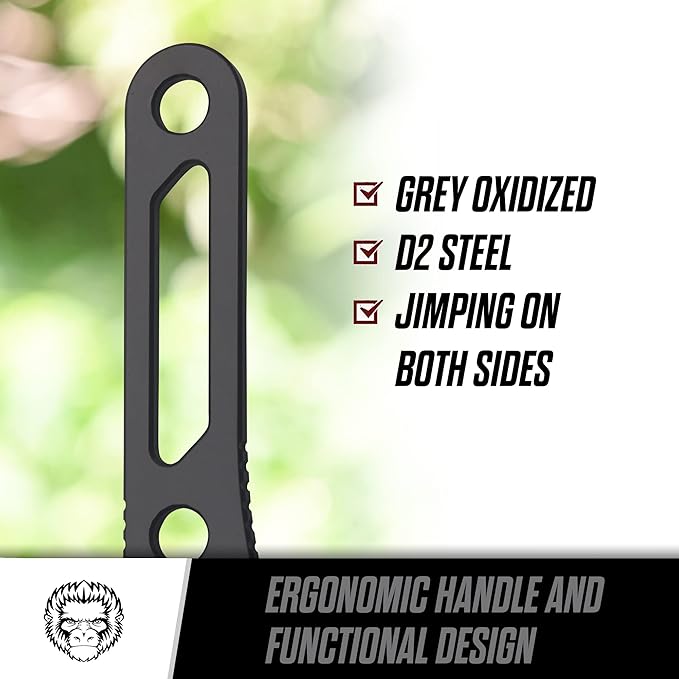 Holtzman's Gorilla Survival 'Scalpel' Fixed Blade Utility Knife with D2 Sheath, Belt Clip (Grey)
