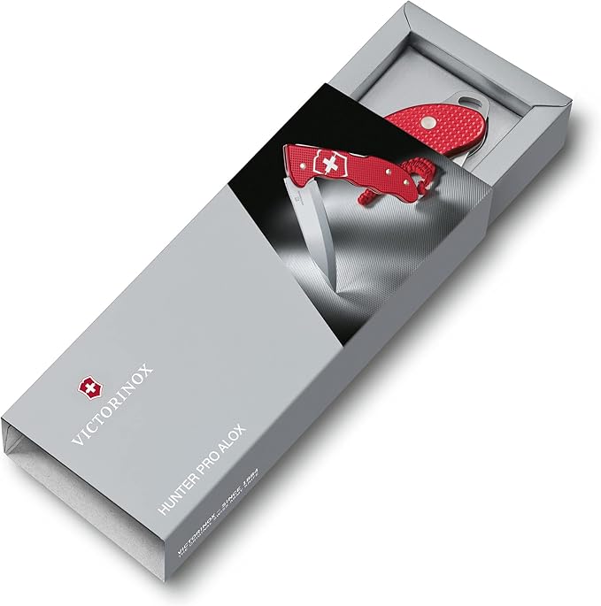 Victorinox Swiss Army Hunter Pro Alox with Clip Paracord, Red, 130 mm