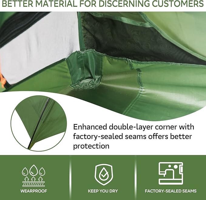 Clostnature Polaris Lightweight Backpacking Tent - 1/1.5/2/3/4/6 Person Ultralight Waterproof Camping Tent, 3 Season Large Size Easy Setup Tent for Family, Outdoor, Hiking and Mountaineering