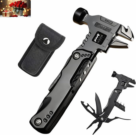 Multitool Pocket Knife, Multitool Knife Hammer and Wrench Pliers Saw Bottle Can Opener Screwdriver, Multitool for Camping Hiking Survival, Gifts for Men Him Dad