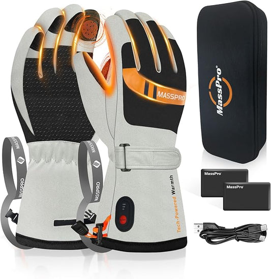 Heated Gloves for Men Women - 3 Heat Levels&Electric Rechargeable Battery Gloves for Winter Skiing Skating Snow Camping Hiking Heated Hand Warmer Gloves