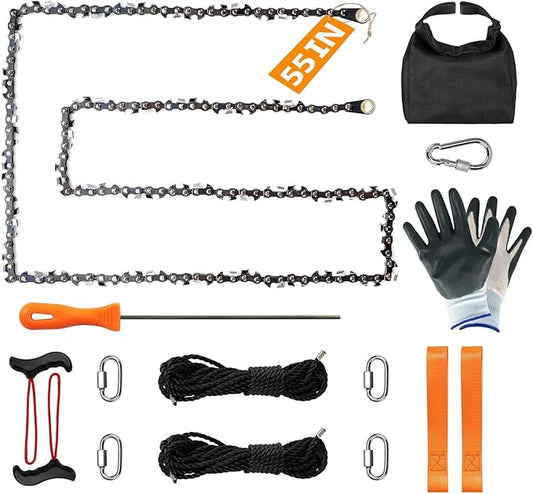 High Limb Rope Saw, 55 Inch Rope Saw for Tree Limb, 70 Sharp Teeth on Both Sides Rope Saw Tree Saw High Limb Rope Saw Limb Saw, Tree Limb Cutter, Hand Saws for Tree Trimming