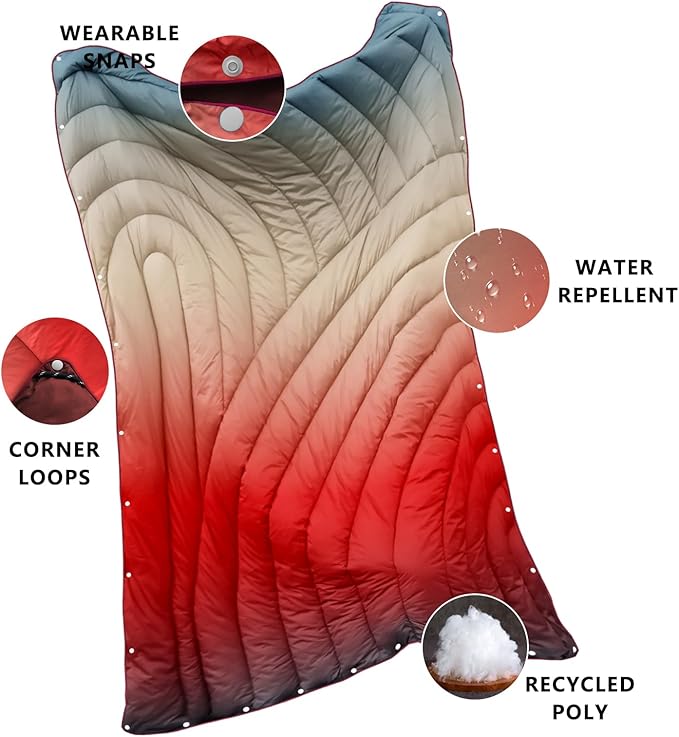 Camping Blanket,Packable Down Alternative Puffy Printed Camping Blanket Lightweight Outdoor Blanket for Camping,Traveling, Stadium, Hiking, Picnics
