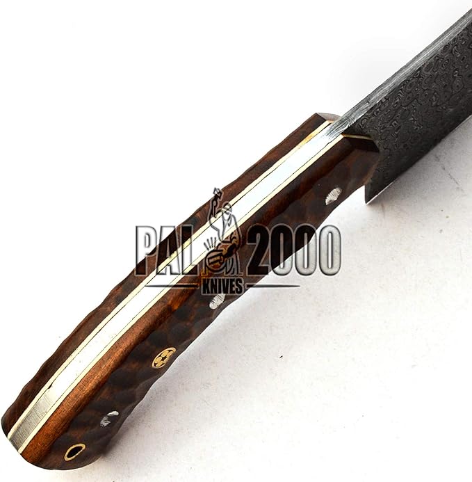 PAL 2000 KNIVES CL-9665 Custom Handmade Damascus Steel Cleaver Chopper Edc Knife with Sheath