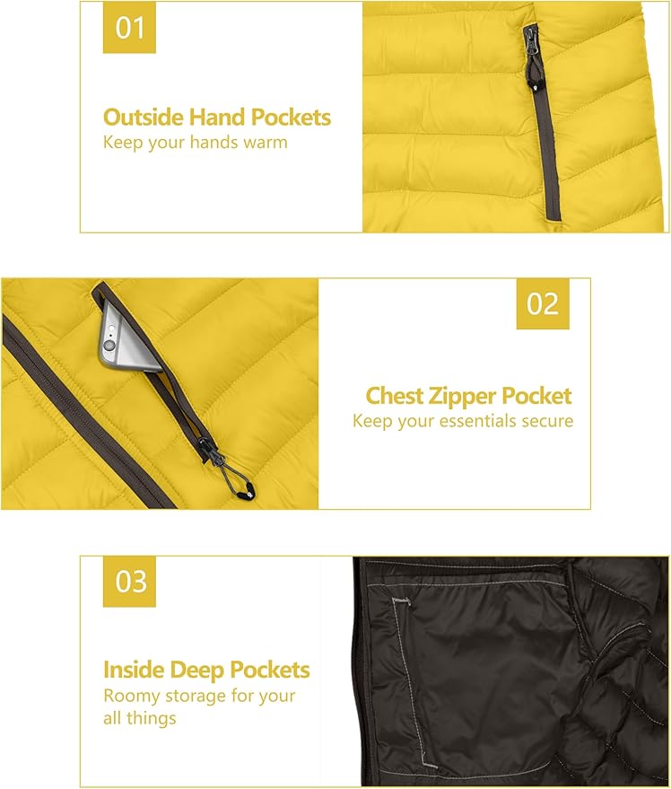 Little Donkey Andy Women's Packable Lightweight Puffer Jacket Hooded Windproof Winter Coat with Recycled Insulation