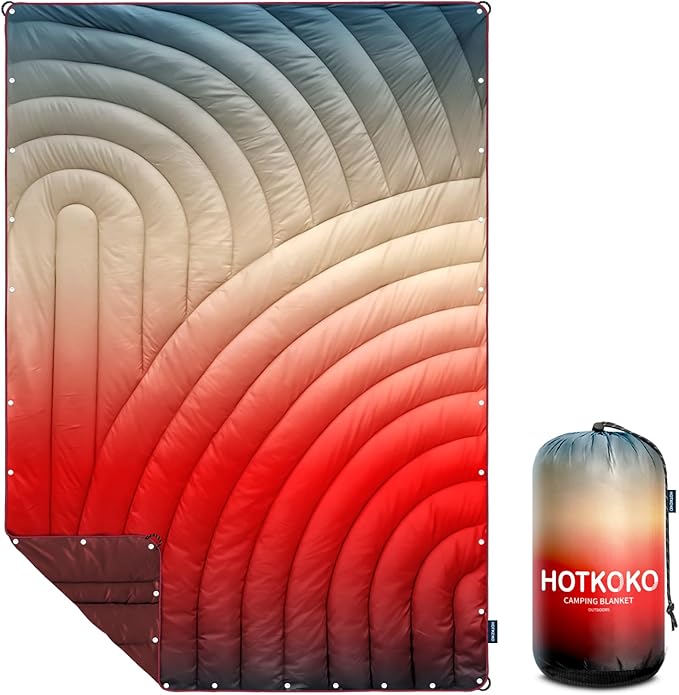 Camping Blanket,Packable Down Alternative Puffy Printed Camping Blanket Lightweight Outdoor Blanket for Camping,Traveling, Stadium, Hiking, Picnics