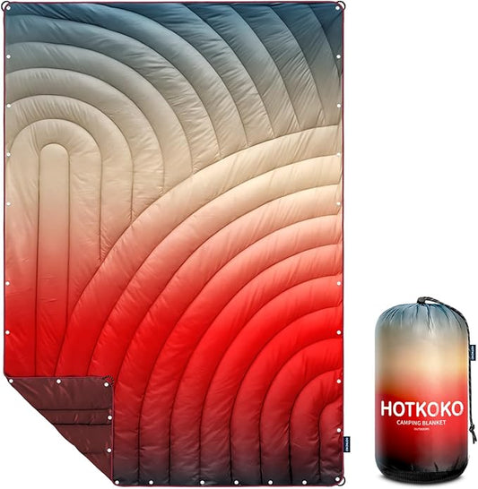 Camping Blanket,Packable Down Alternative Puffy Printed Camping Blanket Lightweight Outdoor Blanket for Camping,Traveling, Stadium, Hiking, Picnics