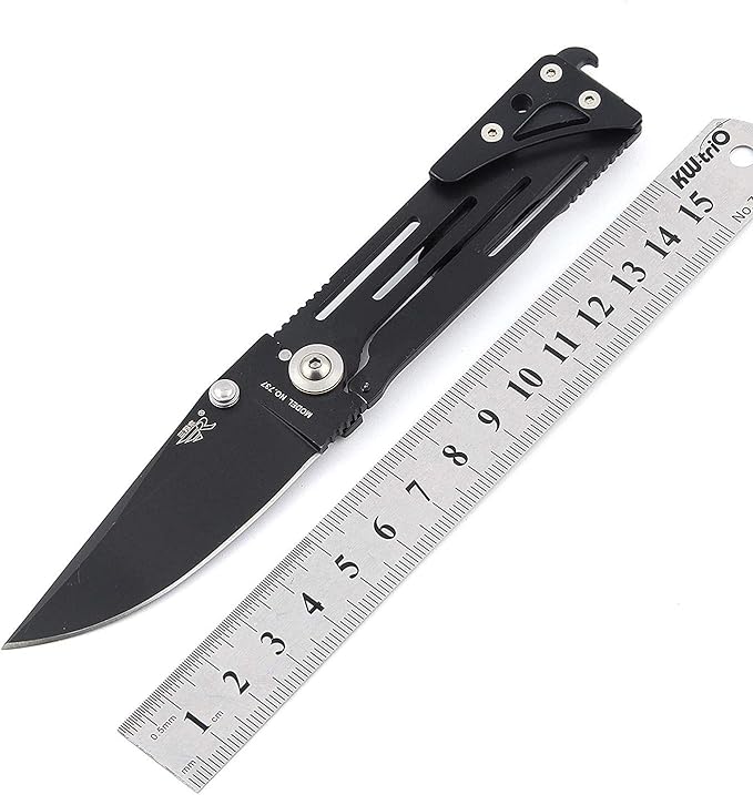 Sanrenmu 7037 Pocket Folding Knife 8Cr14Mov Stainless Steel Frame Lock with Clip