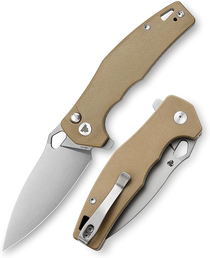 Folding Pocket Knife for Men, EDC Knife with Clip，Camping Tool, 3.16" Sandvik 14C28N Steel Blade，G10 Handle，Corvus-03N