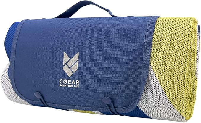 CGEAR Sandlite – Patented Sand-Free Beach Mat – Multi Use Outdoor Camping Mat, Picnic Blanket, Exercise Stretching Mat – Rollup Compact – Great for Families