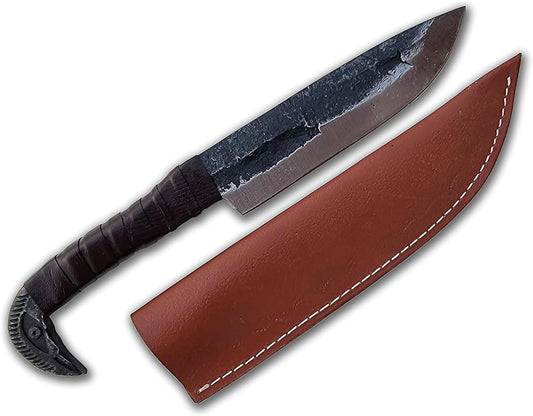 Handmade High Carbon Steel 1095 Hand Forged Kitchen Chef With Leather Wrapped Handle