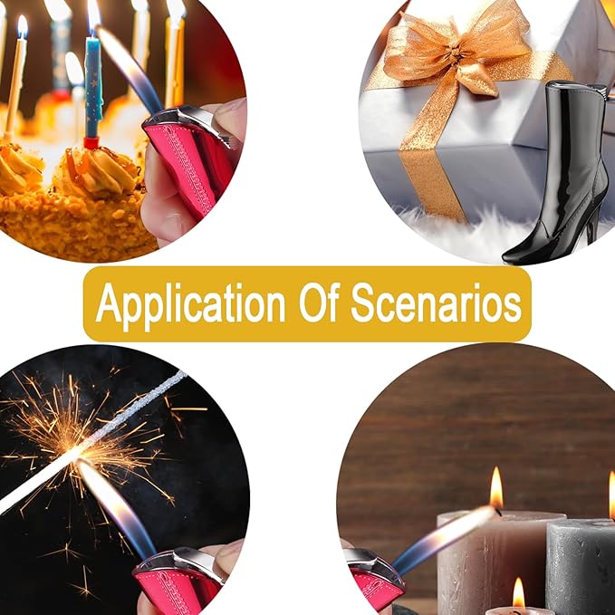 Cute Pretty Lighter Butane, Soft Flame Lighter Fashion Nice Lighter, Unique for Women Candles Gift Camping BBQ (No Butane Fule) (09#)