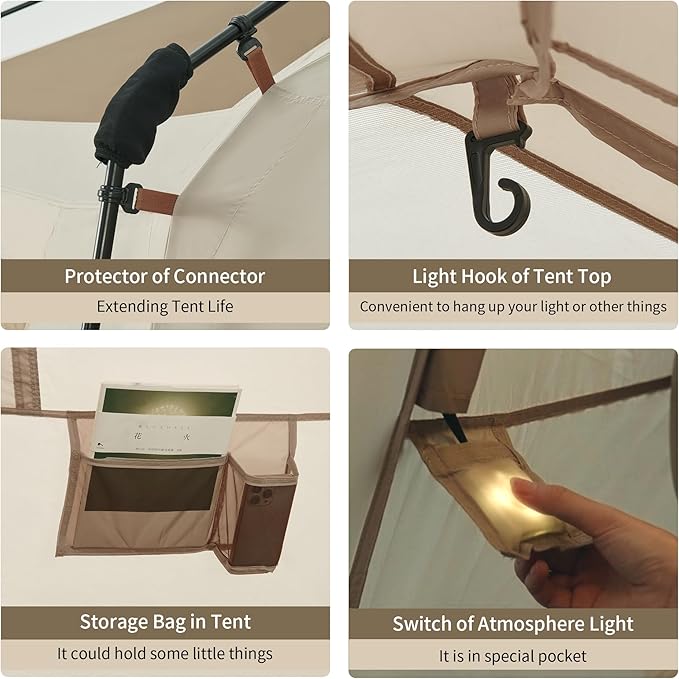 Naturehike Village Camping Tent,4/6/8 Person Tents for Camping, 60S Easy Setup Instant Tent for Family Camping, Car Camping